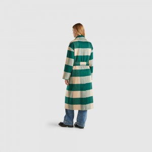 Abrigos Benetton Double-breasted check Mujer Multicolor | ROGHSI167