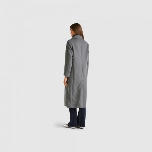 Abrigos Benetton Long lined Mujer Grises | LIVESY273
