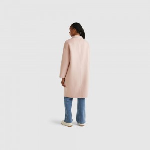 Abrigos Benetton Midi in wool blend Mujer Rosas | XJTGDF071