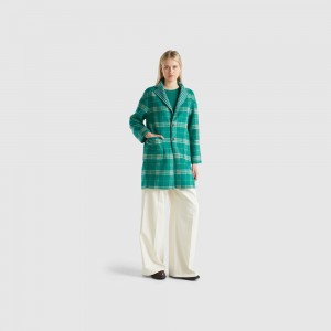 Abrigos Benetton Reversible checked Mujer Multicolor | XDHKIB652