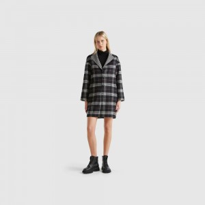 Abrigos Benetton Reversible checked Mujer Multicolor | RECTUP362