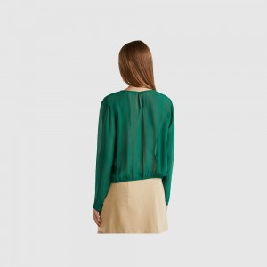 Blusa Benetton pure viscose Mujer Verdes Oscuro | ALZKCV635