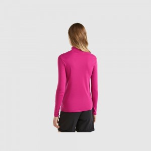 Camisa Manga Larga Benetton high neck Mujer Blancos | NLSIEM587