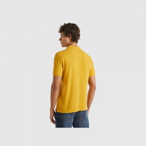 Camisa Polo Benetton Ocher regular fit Hombre Moutarde | NOREYF063