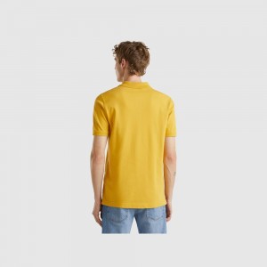 Camisa Polo Benetton Ocher slim fit Hombre Moutarde | MBCXJI276
