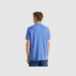 Camisa Polo Benetton Periwinkle regular fit Hombre Blancos | RXCSLB910