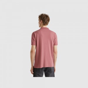 Camisa Polo Benetton Plum slim fit Hombre Morados | FBMVTS057