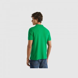 Camisa Polo Benetton Regular fit Hombre Verdes | SVUDLH782