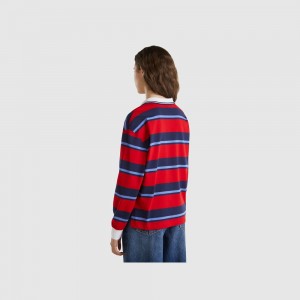 Camisa Polo Benetton Striped pure cotton Mujer Multicolor | RMVWEC805
