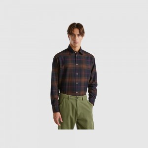 Camisas Benetton Check flannel Hombre Multicolor | ABLTFD506