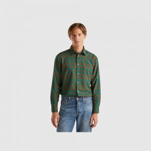 Camisas Benetton Check flannel Hombre Multicolor | AWMBDS386
