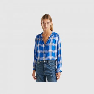 Camisas Benetton Flowy check Mujer Multicolor | ZVQYFO250