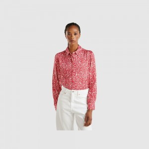 Camisas Benetton Flowy heart Mujer Multicolor | RQIFUT978