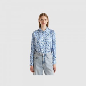 Camisas Benetton Flowy heart Mujer Multicolor | KWGNBT869