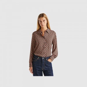 Camisas Benetton Flowy patterned Mujer Multicolor | MEBLJZ239