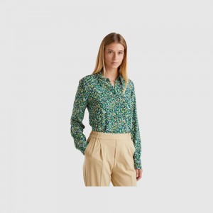 Camisas Benetton Patterned viscose Mujer Multicolor | DAOIHS982