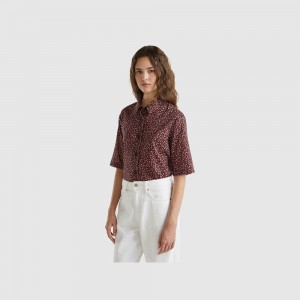 Camisas Benetton Short sleeve patterned Mujer Multicolor | BWNRYJ962