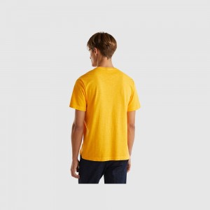 Camiseta Benetton 100% cotton print Hombre Moutarde | CPMWVA568