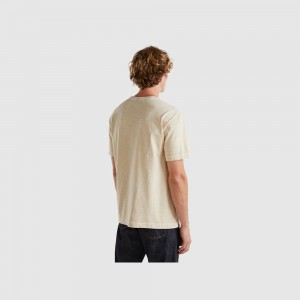 Camiseta Benetton 100% cotton print Hombre Beige | AVOETJ921