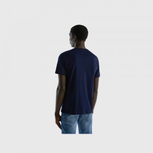 Camiseta Benetton Hombre Azules Oscuro | JBNULG418