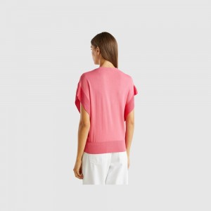 Chaleco Benetton draping Mujer Fucsia | JIVKMG640