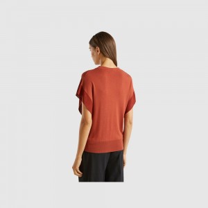 Chaleco Benetton draping Mujer Marrom | YJZSPU469