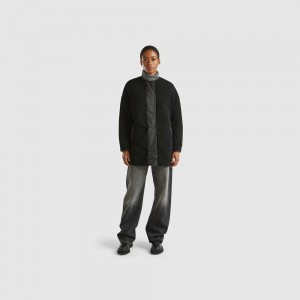 Chamarra Acolchada Benetton Long bomber in nylon Mujer Negros | HBPXRL835