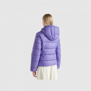 Chamarra Acolchada Benetton Padded puffer with recycled wadding Mujer Morados | SGWXJD569