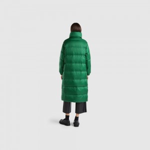 Chamarra Acolchada Benetton Real feather padded down Mujer Verdes Oscuro | XOILYZ293