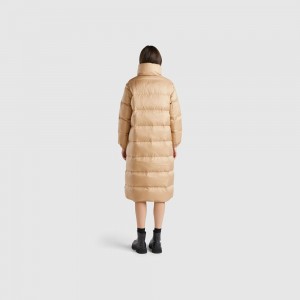 Chamarra Acolchada Benetton Real feather padded down Mujer Marrom | YVBQNG912