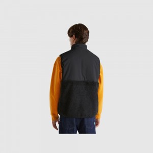 Chamarras Benetton Faux fur vest in nylon Hombre Negros | WOQUHN826