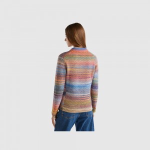 Cárdigan Benetton Knit multicolor wool blend Mujer Multicolor | EOPZBI761
