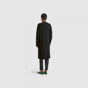 Cárdigan Benetton Long wool blend Mujer Negros | OHNFJS051