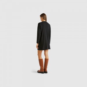 Cárdigan Benetton open cashmere and wool blend Mujer Negros | OMPUQY345