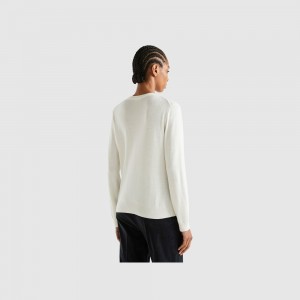 Cárdigan Benetton turtleneck in cashmere and wool blend Mujer Blancos | ICEALR810