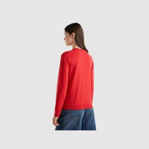 Cárdigan Benetton wool and cashmere blend Mujer Rojos | GTCNXZ602