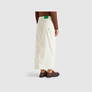 Falda Benetton Long corduroy Mujer Blancos | QKWULV586