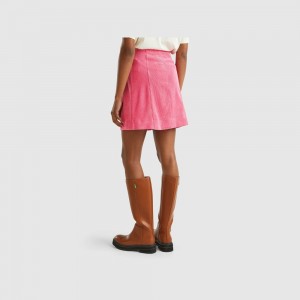 Falda Benetton Wrap mini velvet Mujer Fucsia | CUIRVN790