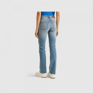 Jeans Benetton Bootcut recycled cotton blend Mujer Azules | JTCPBU051