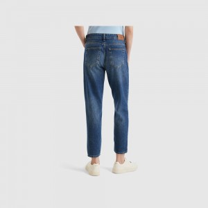Jeans Benetton Cropped high-waisted Mujer Azules | GBNVFX148