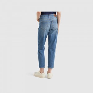 Jeans Benetton Cropped high-waisted Mujer Azules | KFJEWZ076