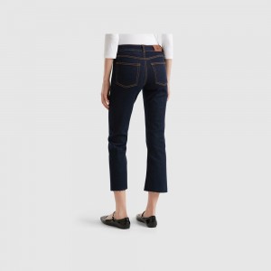 Jeans Benetton Cropped recycled cotton Mujer Azules Oscuro | NZIYXP275