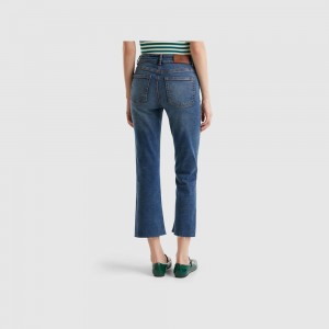 Jeans Benetton Cropped recycled cotton Mujer Azules | UWOARN095