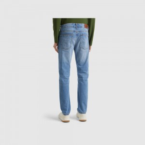 Jeans Benetton Five pocket slim fit Hombre Azules Claro | DOSKCH749