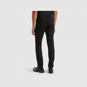 Jeans Benetton Five pocket slim fit Hombre Negros | TKQJLH901