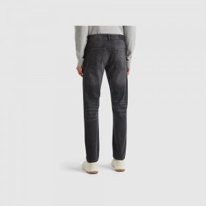 Jeans Benetton Five pocket slim fit Hombre Negros | KBZCFV971