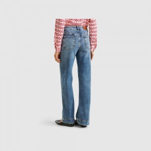 Jeans Benetton Flared recycled cotton Mujer Azules Claro | DURNXY925