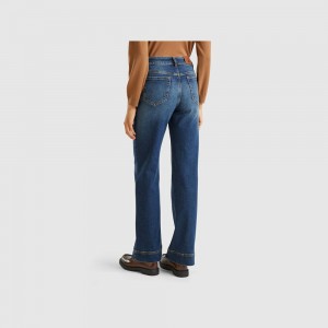 Jeans Benetton Flared recycled cotton Mujer Azules | LQBCNE041