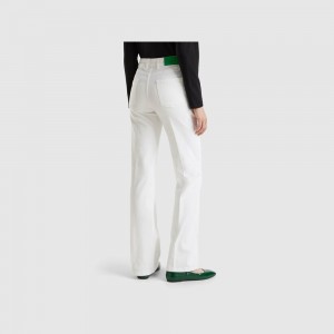 Jeans Benetton Flared stretch Mujer Blancos | EIRBDQ512