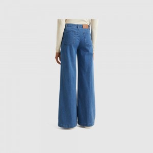 Jeans Benetton Flared stretch cotton Mujer Azules | MTJQOK874